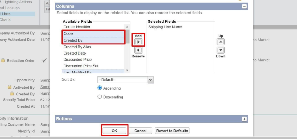 , you can also add ﬁelds by clicking on the settings button as shown below.